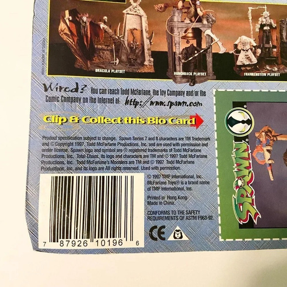 Vintage 1997 Spawn Series 8 Sabre Action Figure  McFarlane Toys Card Warped - Picture 14 of 16
